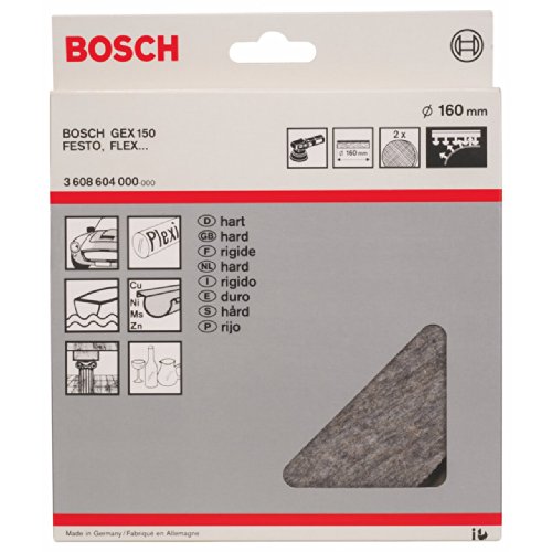 Bosch Pro Polierfilze für Exzenterschleifer (2 Stück, Ø 160 mm, hart) - 2