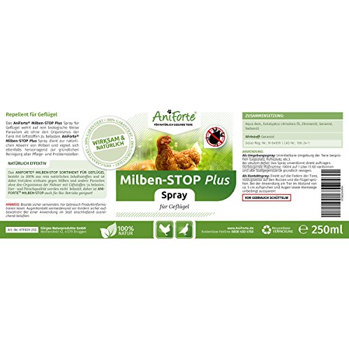 AniForte Milben-Stop Spray PLUS 250 ml – Naturprodukt für Hühner - 2