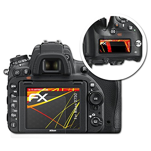 atFoliX Film Protecteur pour Nikon D750 Film Protection d   cran - Set de 3 FX-Antireflex-HD antireflets haute r  solution Protecteur d   cran