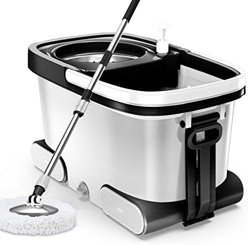 Floor Mop Mop Bucket Rotary Mop Automatically Dry The Dual Drive Mop Thicker Effort To Rotate The Mop Hand Wash Towel Bucket Piers And Towels (Silver) (mop Head Optional) Super easy to use ( Size : 6# )