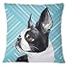 Produktbild S4Sassy Dekorative Bull Dog Print Mehrfarbenkopfkissenbezug Quadrat Kissenbezug -26 x 26 inches