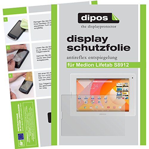 dipos Medion Lifetab P8912 (MD 99066) Schutzfolie (2 Stück) – Antireflex Premium Folie matt - 2