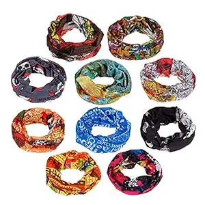 Acceptive Reuseable Fabric Face Mask (Multicolour, Without Valve, Pack of 10) for Unisex