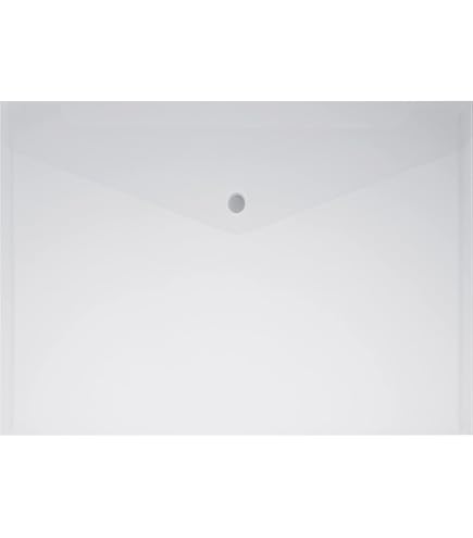 Buste Con Bottone A5 - Portadocumenti In Polipropilene, Confezione Da 5 Pezzi Blu - Foto 5