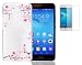 Produktbild Huawei Honor 5c/Honor 7 Lite/Huawei GT3(2016) Neu Design Hülle mit Panzerglas,ISENPENK Ultra Slim Silikon Soft TPU Cool Modisch Pattern Case,Schöne Einfache Outdoor Crystal Clear Transparent Wasserdicht Shockproof Anti Slip Stoßfest Protection Durchsichtig Handyhülle,Thin Silicon Cover Bumper Schutzhülle Tasche für Huawei Honor 5c/Honor 7 Lite/Huawei GT3(2016)5.2Zoll[Plum Blume]+Panzerglas/Schutzglas/Displayschutzfolie