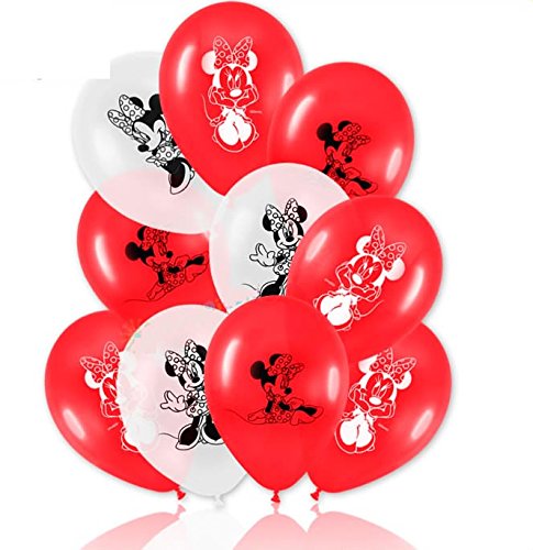 8 Luftballons * MINNIE MOUSE * für den Kindergeburtstag oder Party // mit 75cm Umfang // Luftballon Ballons Deko Motto Kinderparty Minni Maus