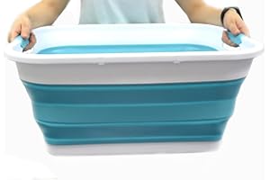 Sammart 41L Panier à linge pliable en plastique – Boîte de rangement pliable et rétractable – Cuve de nettoyage portable – Panier économiseur d'espace