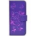 Produktbild Nancen Samsung Galaxy S7 / SM-G930 (5,1 Zoll) Hülle , Blumen und zwei Schmetterlingsmuster Magnetverschluss Standfunktion Brieftasche und Karten Slot , Komplett Schutzhülle