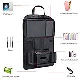 Auto Rücksitz Organisator, Galopar Multifunktionsbett Organisator Auto Speicher Auto Rücksitz Schutz mit Mehrfachtaschen Tabletten Halter Faltender Speisentablett Auto Aufräumung für Kinder - 5