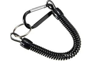 SANFLY Pêche Longes Navigation Sécurisée Rétractable Enroulé Tether avec Porte-clés Ressort en Spirale pour Carabiner Pinces Securing Anti-Perte Extensible Cordon De Pêche Outils Pinces