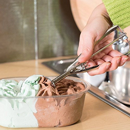 ZNYSTAR Portionierer Eisportionierer Eis-Löffel Eiskelle Schaber Eiszange Eiskratzer 4cm Edelstahl Eisbereiter für Tadellos runde Kugel aus Eis (Eisportionierer) - 8