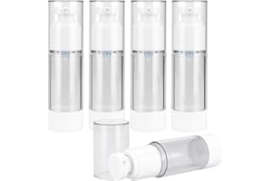 AFASOES 5 Stück Airless Pumpspender Leer 30ml Creme Spender Reiseflaschen zum Befüllen Pumpflasche Spenderflasche Pumpsprühflasche Nachfüllbar Vakuum Kosmetikbehälter für Kosmetik Reise Home