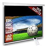 Écran de projection motorisé 220 x 220 cm SlenderLine Plus, Format 1:1 FULL-HD 3D 4K 8K, Écran de projection électrique pour vidéoprojecteur, Home Cinema, pour Mur ou Plafond, avec Télécommande