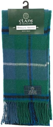 Clans Of Scotland Pure New Wool Scottish Tartan Scarf Douglas Ancient (One Size)