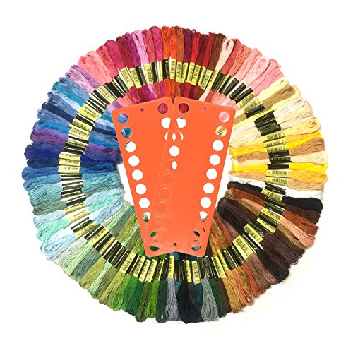 Stickgarn, Wartoon MultifarbenEmbroidery Thread Nähgarne Stickerei Set für Kreuzstich Basteln Freundschaftsbänder(zufällige Farbe) (100 Farben)