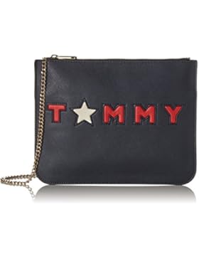 Tommy Hilfiger Damen Honey Flat Crossover Tommy Star Umhängetasche, Schwarz (Tommy Star), 1x20x27 cm