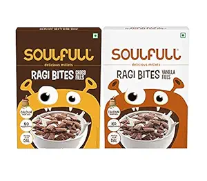 Soulfull Ragi Bites, Choco + Vanilla Fills- No Maida, High Calcium, 500g (Choco + Vanilla)