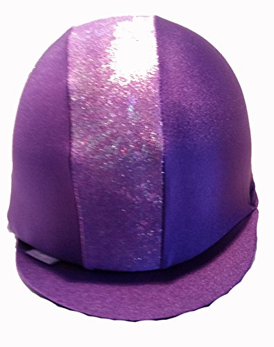 Purple-with-Lilac-Metalic-stripe-Equestrian-Horse-Riding-Hat-cover-ONE-SIZE-FITS-ALL