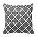 Produktbild Dark Grey and White Decorative Cushion Covers Throw Pillow Case Moroccan Quatrefoil Pattern Print Square Two Sides 16X16 Inch