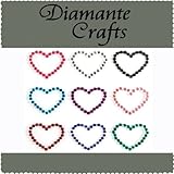 9 Mixed Colour Hearts Diamante Vajazzle Rhinestone Gems - created exclusively for Diamante Crafts