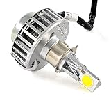 BJ Global de ahorro de energía Super brillante 18W 12W luz Baja Alta 2000 Lumen 6000K LED Color Blanco MOTO MOTOCICLETA Autobike Faro sustituir la bombilla de repuesto Hi/lo Parte luz de faro Faro Faro de xenón para armar Honda Kawasaki Yamaha BMW KTM Harley Suzuki Aprilia Hyosung Buell Sport Street Cruiser Bike Chopper Bobber con 3 adaptadores universales