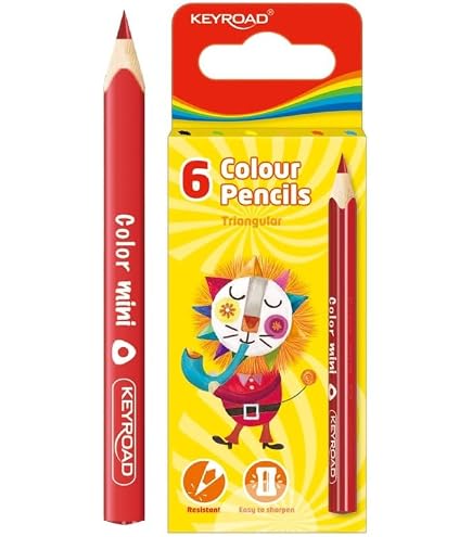 KEYROAD Dreikant-Buntstifte Mit Radiergummi – Weiche, Farbintensive Minen, 12 Stück Bunt, Ideal Für Malbücher & Schule