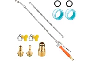 GLOBALHUT Poteau D'extension Télescopique Pour Pulvérisateur, Buse De Tuyau D'arrosage Extensible De 44 Pouces Avec Buse Réglable, Valve D'arrêt Intégrée, Pour Jardins, Vergers, Lavage De Voiture