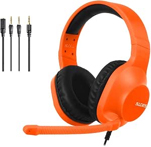 SADES Spirits - Cuffie stereo da gioco da 3,5 mm per interruttore, PS4,  Xbox One, con microfono a cancellazione del rumore, controllo del volume,  paraorecchie morbide per PC, laptop, Mac, arancione : Amazon.it: Videogiochi