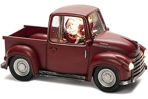 Konstsmide Dekoracje świąteczne LED latarnia kula śnieżna Święty Mikołaj w ciężarówce pick-up/wewnątrz, 5-godzinny timer/zasilanie bateryjne: 3 x AA 1,5 V (excl.)/latarnia bożonarodzeniowa 1