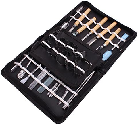 Agile Shop Kitchen Engraving Tool Set Fruit And Vegetable Food Decoration Cutting Slice Decoration Kit,Black