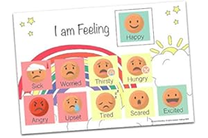 GENERIC Feelings and Emotions Chart for Visual Learners, Toddlers, SEN, Autism and ADHD suitable for at School or Home