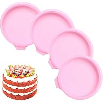 Moules à Gâteau En Silicone 20cm - Lot De 4 Pour Pâtisserie