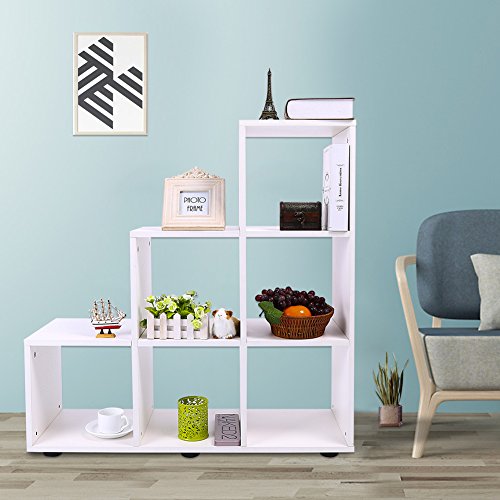 Cusco Cubo portaoggetti Mensola di supporto moderno mensola per libri Librero per uso casa e ufficio 6 Compartimentos bianco