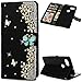 Price comparison product image MOTIKO Google Pixel 2 XL Case - 3D Bling Leather Wallet Flip Case Magnetic Cover Glitter Crystal Diamonds Flowers Sparkly Butterfly Card Slots Stand Case for Google Pixel 2 XL - Black