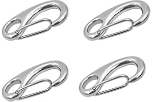 perfk 4x Marine Boat 316 Stainless Steel Spring Snap inch - Heavy Duty Quick Carabiner Buckle Eye Shackle