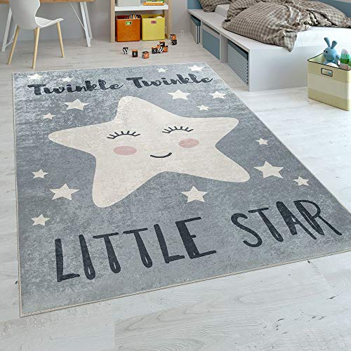 Paco Home Alfombra Habitación Infantil Moderna Lavable Estrella Adora