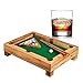 Produktbild AMAVEL – Set – Mini Billardtisch aus Edelholz – Geschicklichkeitsspiel – Whisykglas mit Gravur – Personalisiert mit [Namen] und [Jaherszahl] – Tumbler – Geschenkidee für Männer zum Geburtstag