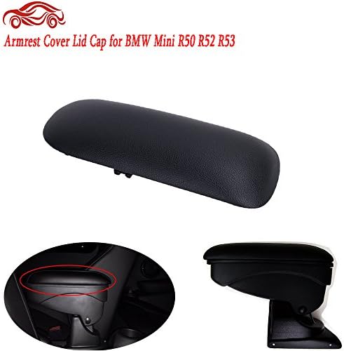 Black Center Console Armrest Lid Cover Cap for Mini Cooper One R50 R52 R53 2002-2008