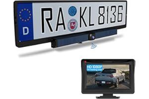 Lifellery Kabellose Solar-Rückfahrkamera, DIY-Installations-Autokamera mit 4,3 Zoll Bildschirm und 2600 mAh Akku, Rückfahrkamera mit Nachtsicht, wasserdicht IP67 für Wohnmobile