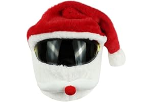 Feithmonic Copri Casco Moto Peluche, Copertura Casco Moto Babbo Natale, Universale contro Polvere e Graffi Inverno Natale, Accessori Divertente per Caschi Integrale Moto (Casco Non Incluso)