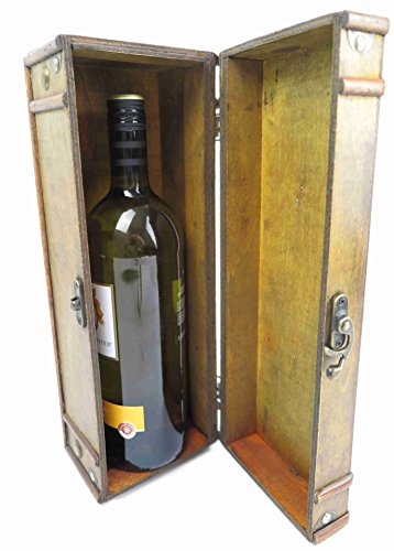 Weinkoffer Transportbox Weinkiste aus Holz Weinverpackung Weinpackung Weinbox Weintruhe Weinbox Holzkiste Wein Rotwein Weißwein Geschenkidee - 5