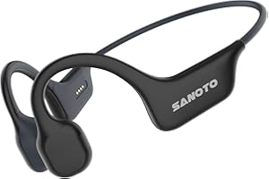 SANOTO Bone Conduction Headphones Open Ear Headphones Wireless Bluetooth 5.3 Sport Headset IPX7 Waterproof for Running Fitness Gym Walking Cycling