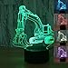 Produktbild 3D Bagger Traktor lkw Optische Illusions Lampe 7 Farben Touch-Schalter Illusion Nachtlicht Für Schlafzimmer Home Decoration Hochzeit Geburtstag Weihnachten Valentine Geschenk