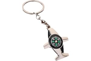 Okaywork Porte-clés Boussole Modèle d'avion avec Boussole en Plein air Mini extérieure Cadeaux pour Les Voyageurs Nautique Petit -clés de Poche Porte -Bonheur
