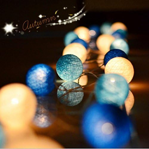20 Cotton Ball String Lights Fairy Hanging Wedding Bedroom Living Room Patio by ZJENE (2M, I)