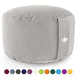 Lotuscrafts Yogakissen Meditationskissen Extra Hoch - Sitzhöhe 20cm - Waschbarer Bezug aus Baumwolle - Yoga Sitzkissen mit Dinkelfüllung - GOTS Zertifiziert