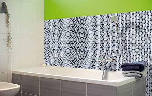 infactory Selbstklebende 3D-Mosaik-Fliesenaufkleber „Dezent“ 26 x 26 cm, 3er-Set - 4