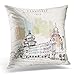 Produktbild Xukmefat Bengaluru Bangalore Karnataka India Building in Neo Dravidian Style Travel Sketch Vintage City Decorative Pillow Case Home Decor Square 18x18 Inches Pillowcase
