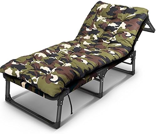 Loungers DUO Folding Bed with Mattress 189 * 68 * 28cm Adjustable back for lounging while watching TV or reading (Color : A(with cushion))