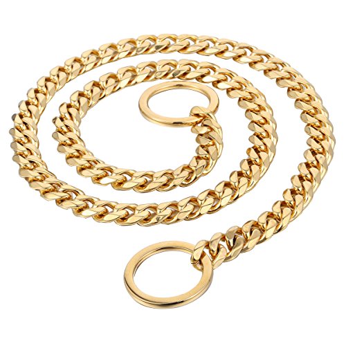 Trendsmax-11mm-wide-Gold-Tone-Cut-Curb-Cuban-Link-316L-Stainless-Steel-Dog-Choke-Chain-Collar-Customize-Size-12-30